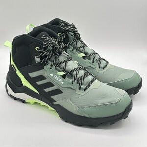 Men’s Adidas IE2581 Terrex Ax4 Mid Gore-Tex Silver Green Hiking Shoes Size 11